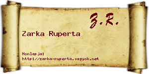 Zarka Ruperta névjegykártya